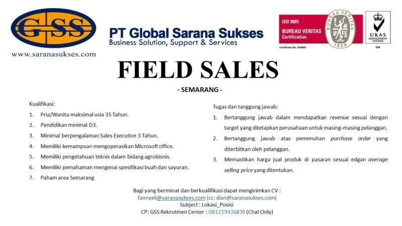 Lowongan Kerja Field Sales Di Pt Global Sarana Sukses Lokersemar Id