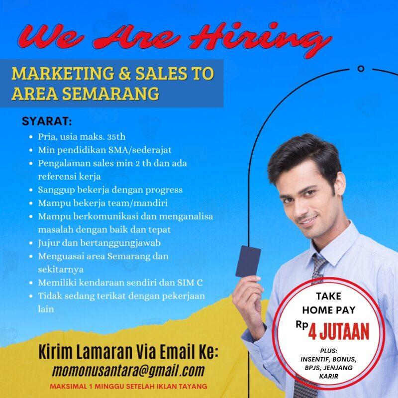 Lowongan Kerja Marketing Sales TO Area Semarang Di Momo Nusantara