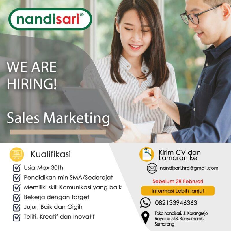 Lowongan Kerja Sales Marketing Di Nandisari Lokersemar Id