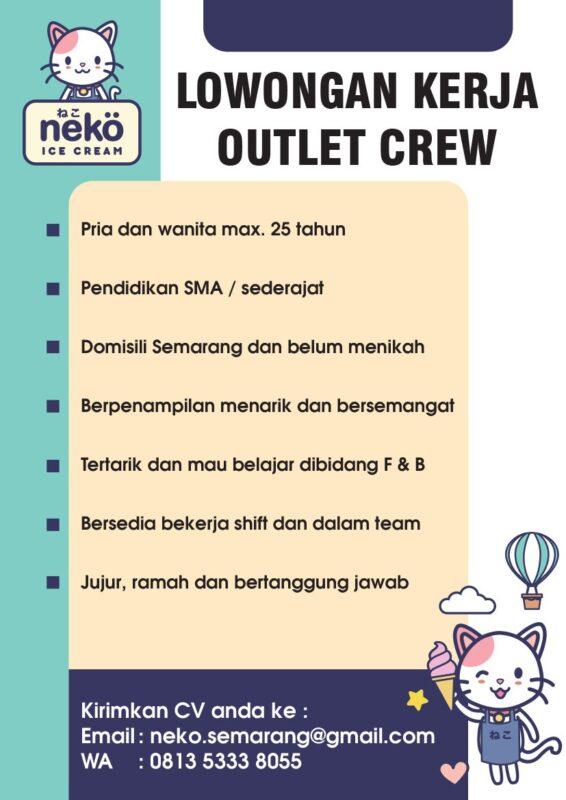 Lowongan Kerja Outlet Crew Di Neko Ice Cream Lokersemar Id