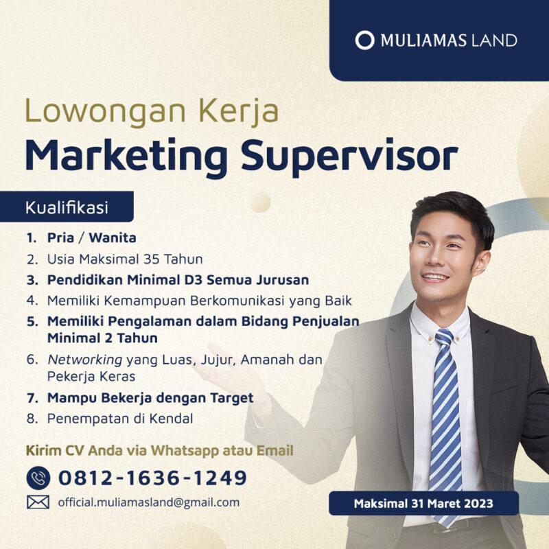 Lowongan Kerja Marketing Supervisor Di Muliamas Land Lokersemar Id