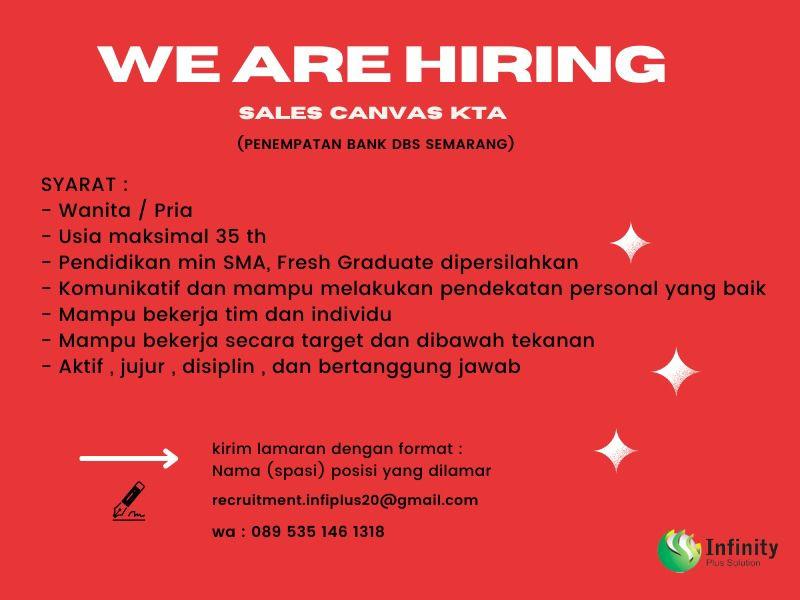 Lowongan Kerja Sales Canvas Kta Di Pt Infinity Plus Solution