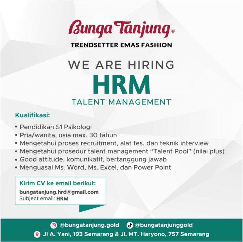 Lowongan Kerja HRM Talent Management Store Supervisor Pramuniaga