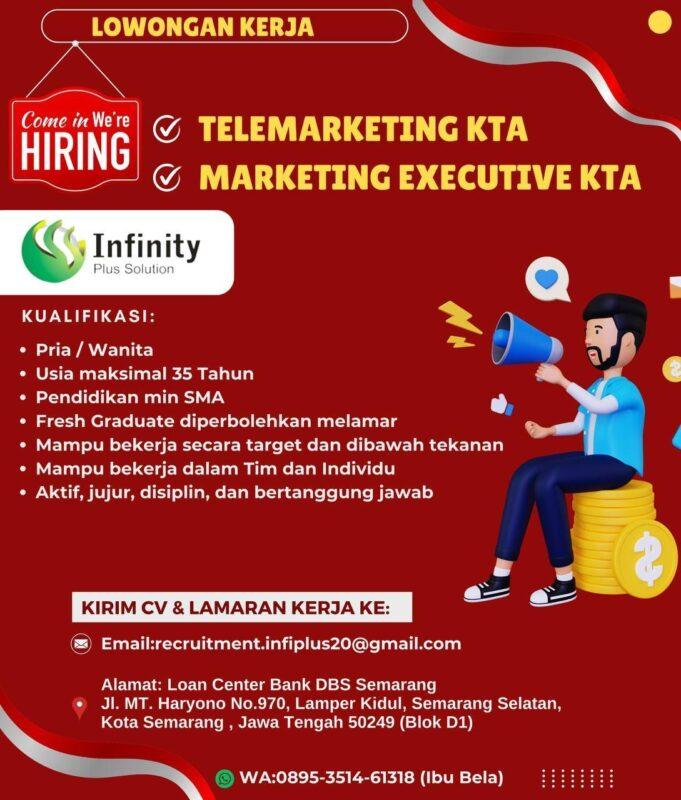 Lowongan Kerja Telemarketing KTA Marketing Executive KTA Di PT