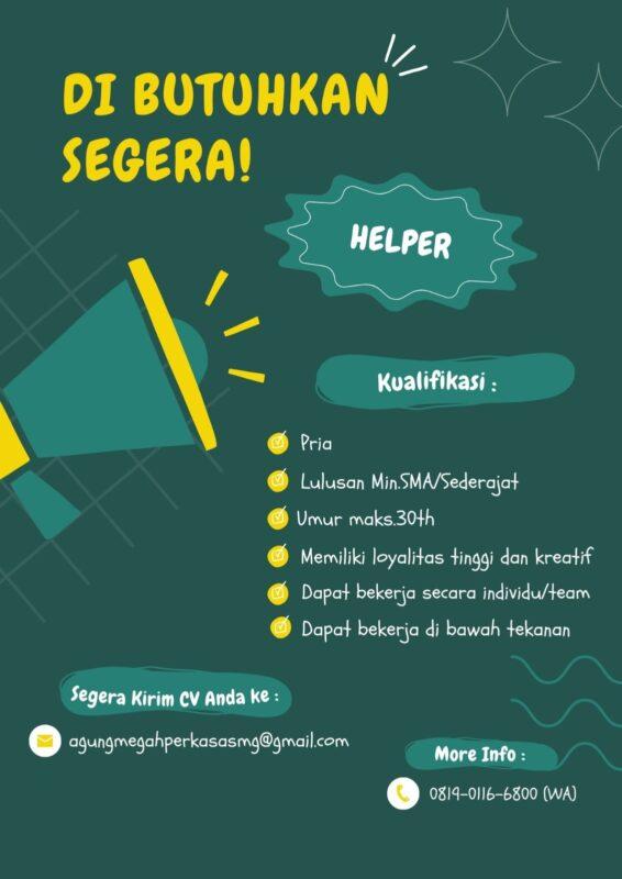 Lowongan Kerja Helper Di CV Agung Megah Perkasa LokerSemar Id