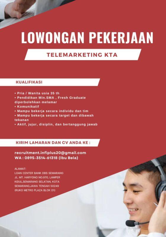 Lowongan Kerja Telemarketing KTA Di PT Infinity Plus Solution