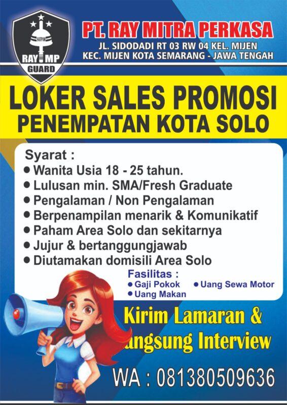 Lowongan Kerja Sales Promosi Kota Solo Sales Promosi Yogyakarta