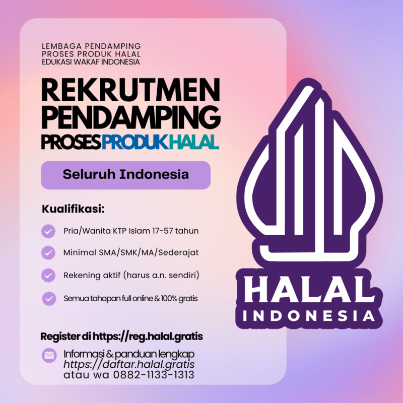 Lowongan Kerja Pendamping Proses Produk Halal Konsultan Halal