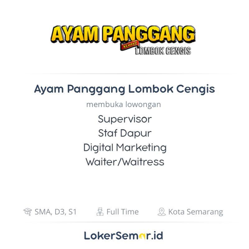 Lowongan Kerja Supervisor - Staf Dapur - Digital Marketing - Waiter