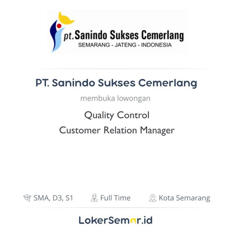 Lowongan Kerja Quality Control - Customer Relation Manager Di PT ...