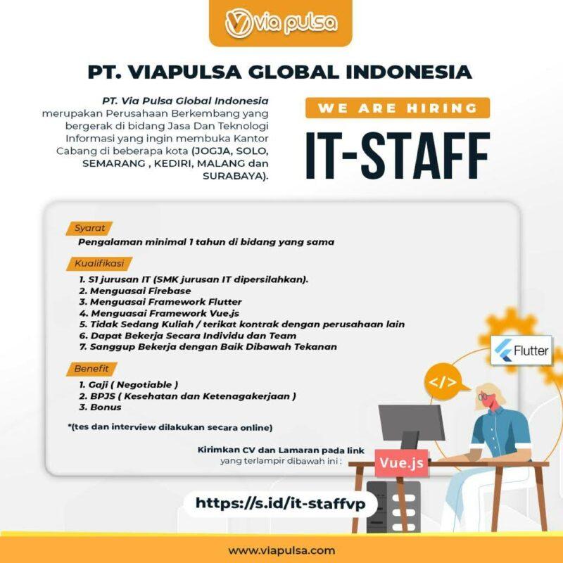 Lowongan Kerja It Staff Di Pt Via Pulsa Global Indonesia Lokersemar Id