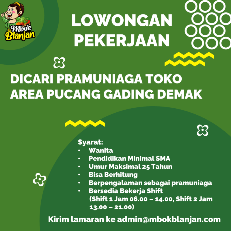 Lowongan Kerja Pramuniaga Toko Di Cv Prabowo Brothers Lokersemar Id