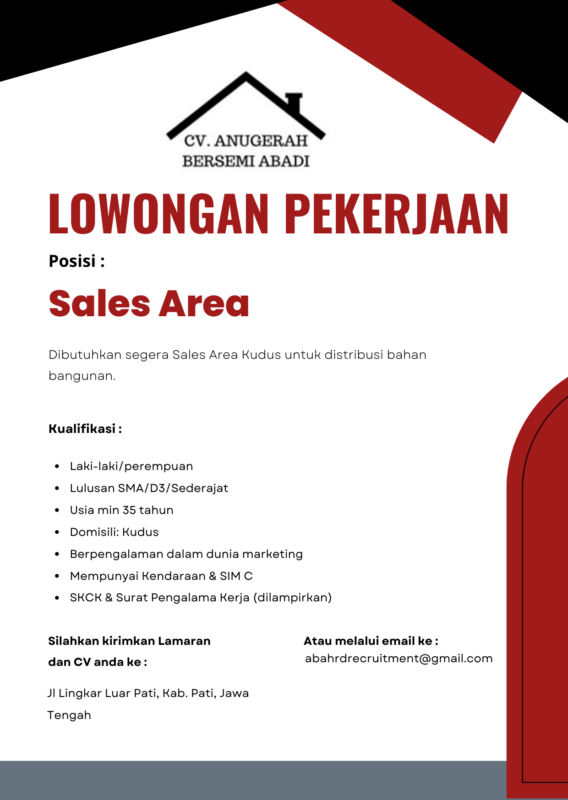 Lowongan Kerja Sales Area di CV. Anugerah Bersemi Abadi - LokerSemar.id