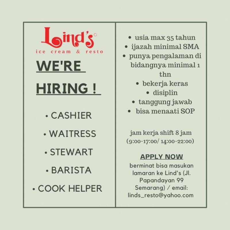 Lowongan Kerja Waiters - Cook Helper (Part Time/Full Time) - Steward ...