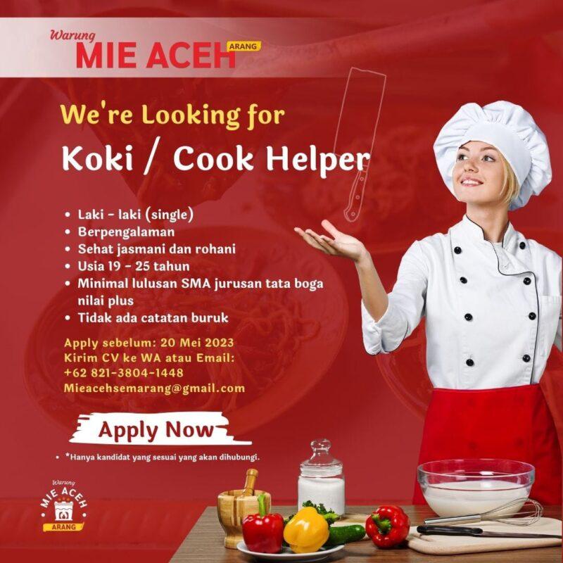 Cook helper di mie ayam jkt69