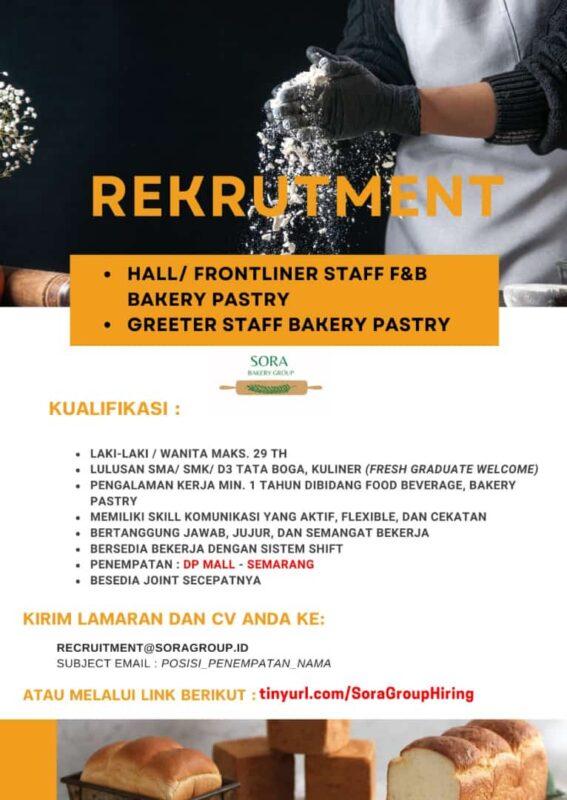 Lowongan Kerja Hall/Frontliner Staff F&B Bakery Pastry - Greeter Staff ...