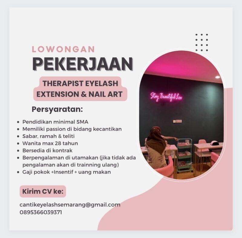 Lowongan Kerja terapis eyelash extension dan nails art di holy beauty studio