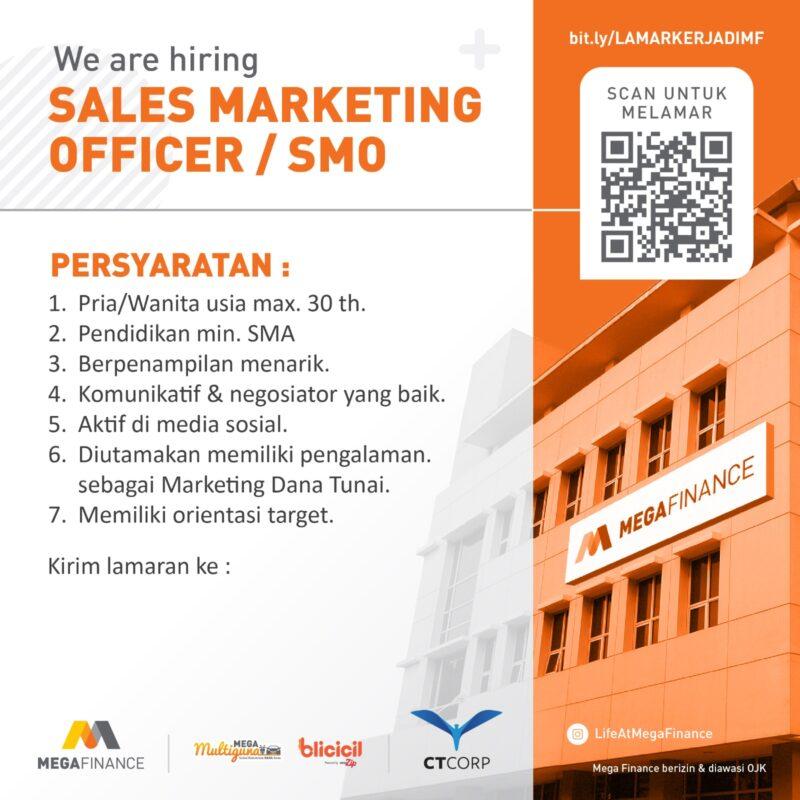 Lowongan Kerja sales retention officer sro motor sales marketing officer smo motor di mega finance