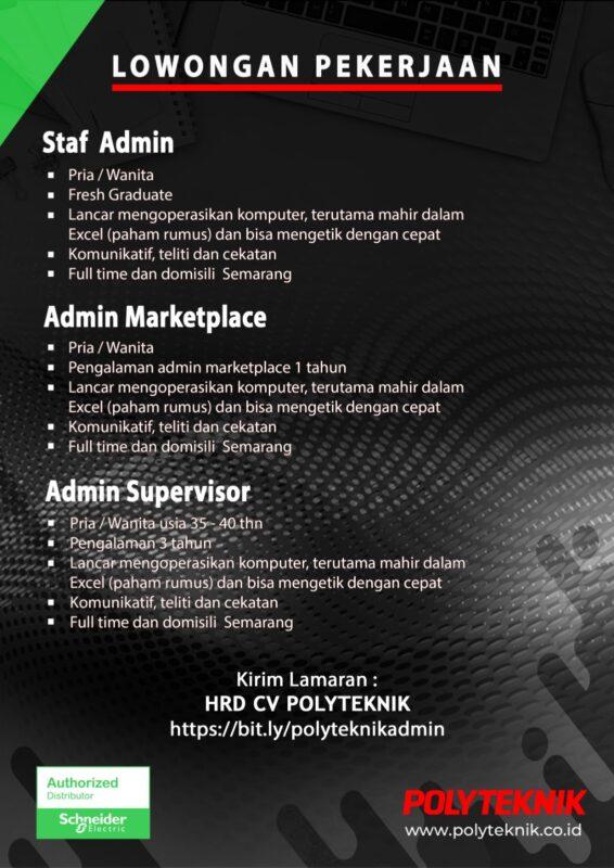 Lowongan Kerja Staf Admin Admin Marketplace Admin Supervisor Di