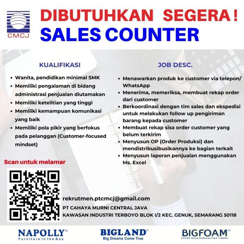 Lowongan Kerja Sales Counter di PT. Cahaya Murni Central Java ...