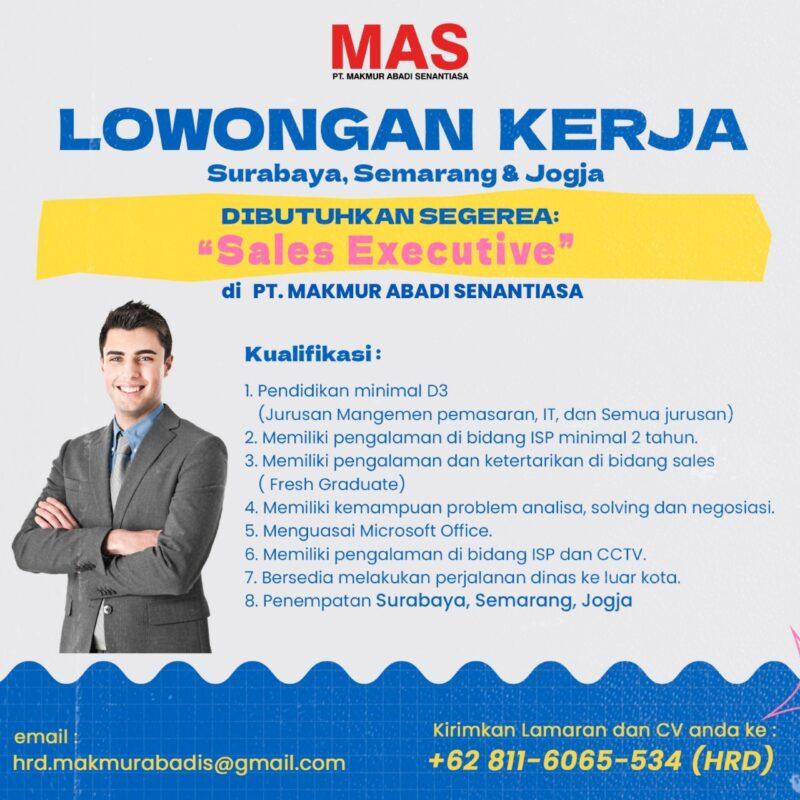 Lowongan Kerja Sales Executive Di Pt Makmur Abadi Senantiasa