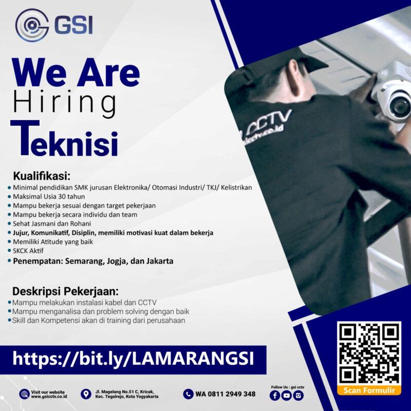 Lowongan Kerja Teknisi Sales Area Semarang Di Gsi Cctv Lokersemar Id