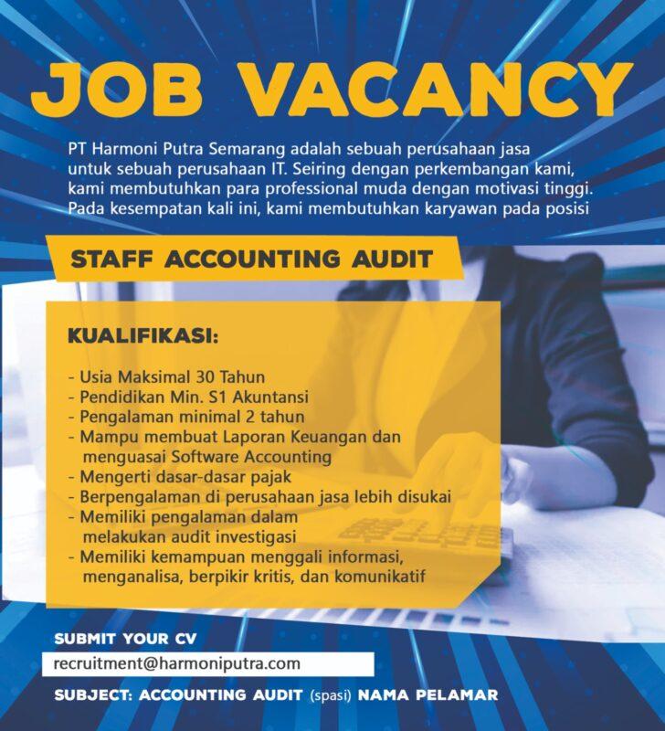 Lowongan Kerja Staff Accounting Audit di PT. Harmoni Putra Semarang ...