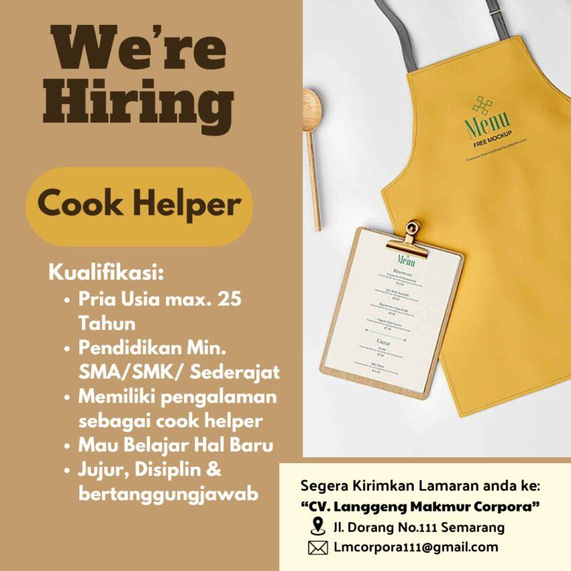 Lowongan Kerja Cook Helper di CV. Langgeng Makmur Corpora - LokerSemar.id