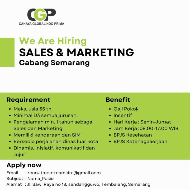 Sales marketing di pt cahaya globalindo prima 3